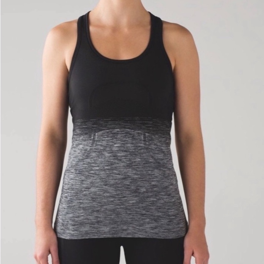 `Lululemon Swiftly Tech Racerback Black White Ombre